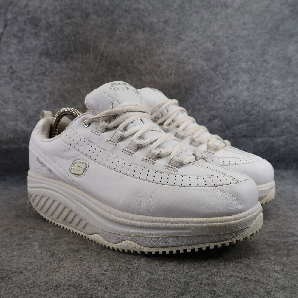 Skechers Shoes Womens 9 Shape Up Sneaker Work Slip Resistant Leather White Retro